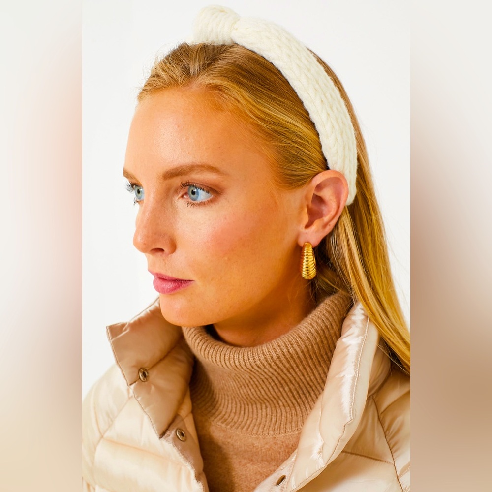 Lele Sadoughi Cable Knit knot headband